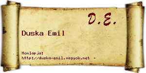Duska Emil névjegykártya